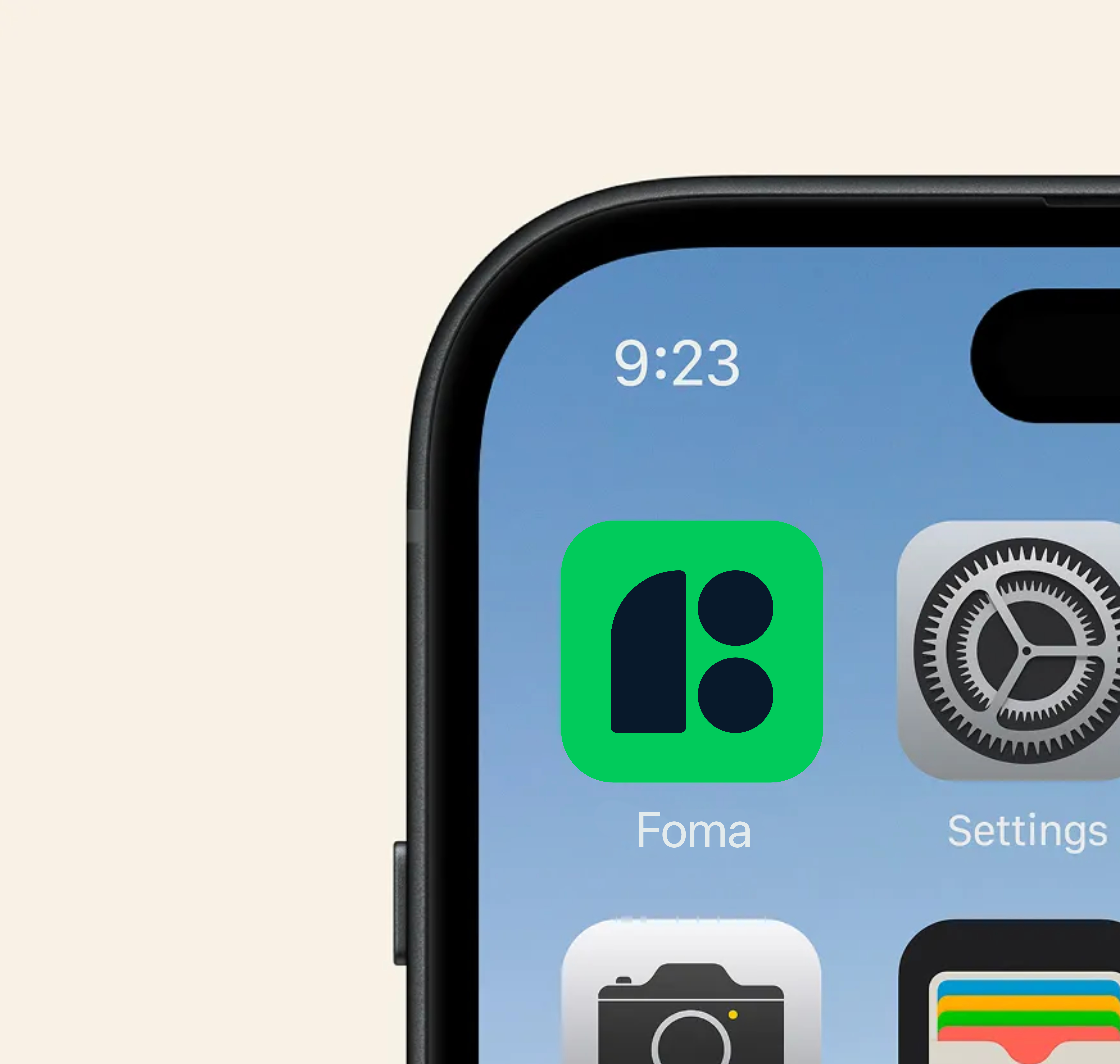 FoMA app icon on device