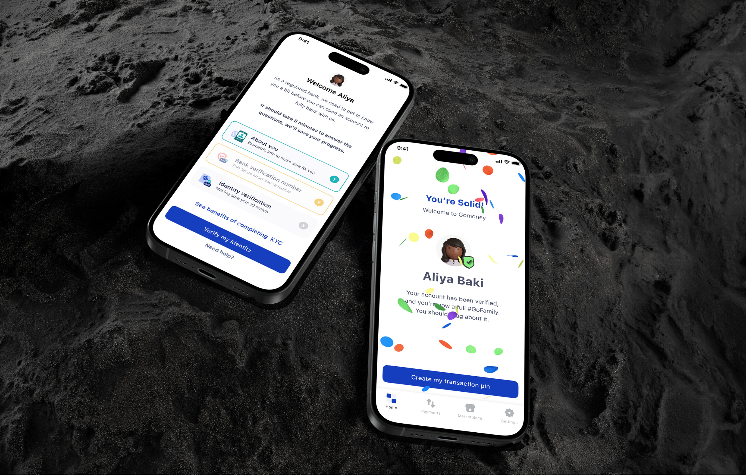 gomoney device mockups