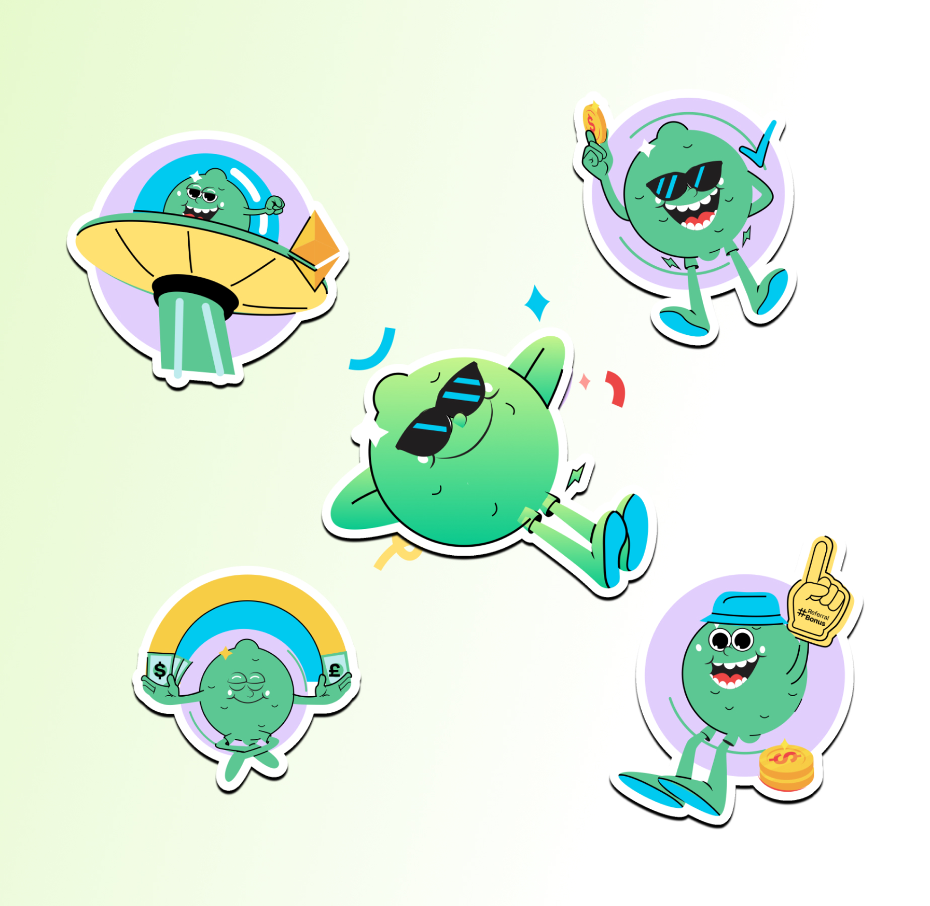 Lemfi mascot illustrations